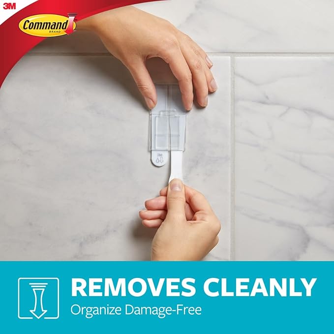 Command Shower Caddy Matte Black with Water Resistant Strips, Bathroom Organizer, Holds up to 6.5 lbs, 1 Count (Pack of 2)