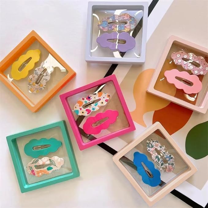 12PCS 3D Floating Frame Display Stand, Jewelry Box, Gift Box, Ornament Organizer, Small Travel Jewelry Box, PE Film Anti-Oxidation, Suspended Display Box Stackable (3.54*3.54，Type 4)