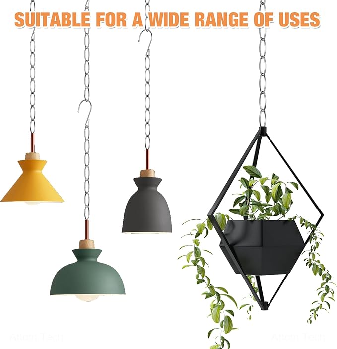 NiHome Clothing Chain Hanger 10-Pack, Metal Closet Organizer Space Saving Hangers with 7 Holes, College Dorm Room Essentials, Closet Organizers & Storage for Home, Office, Cruise & Travel