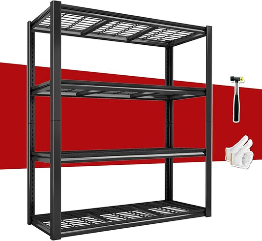 40W Garage Storage Shelves,2200LBS Metal Storage Shelves,Adjustable Heavy Duty Metal Garage Shelving Units Industrial Shelving for Garage,Basement,Warehouse,19.6" D x 39.37" W x 59.84" H