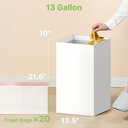 Magicheap Disposable Trash Cans for Parties 16 Pack, 13 Gallon Cardboard Trash Can for Events, Thick Collapsible Garbage Can for Camping - 13.5" L x 10.0" W x 21.7" H, White