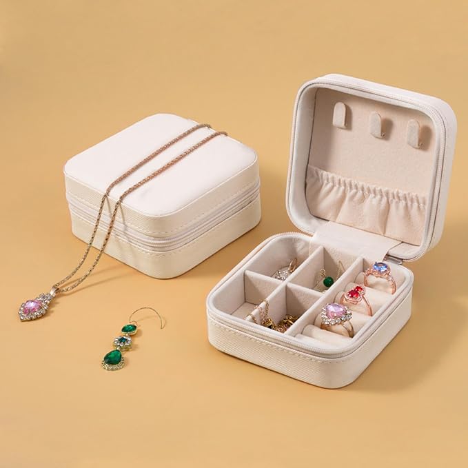 Travel Jewelry Case 2 Pack Mini Travel jewelry Box Portable Organizer Women Girls Gift Box for Rings Earrings Necklaces Bracelets