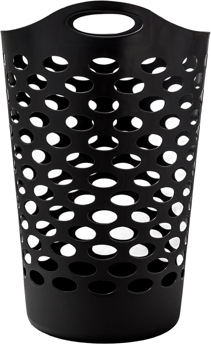 Flex Carrying Handles Laundry Hamper, Black