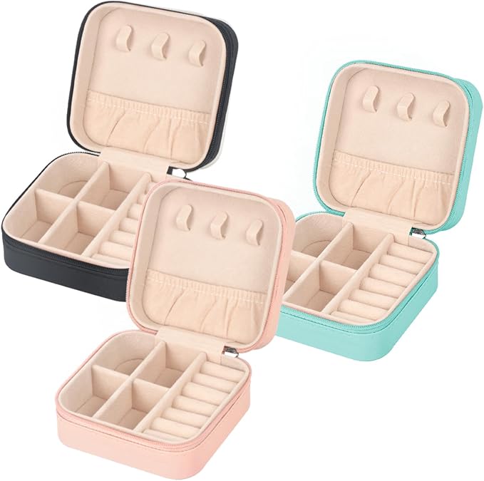 MFXIP Travel Jewelry Case Small Jewelry Box Jewelry Organizer Storage Case Portable PU Leather Mini Jewelry Travel Case for Girls Womens Earring, Necklace, Rings,Bracelets