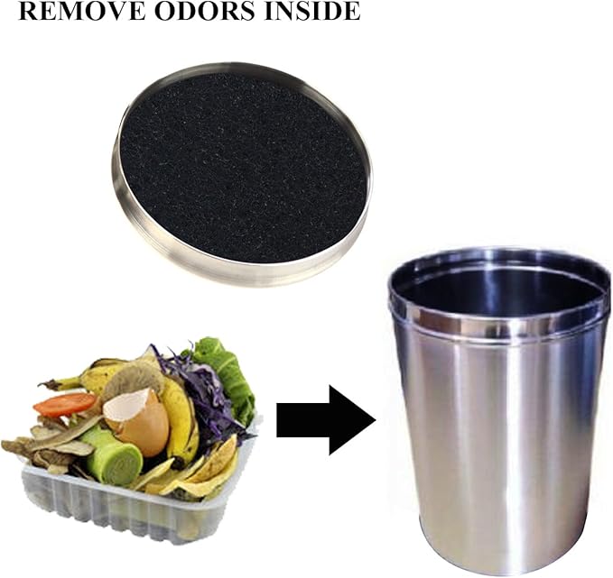 Becozofu 7.25 inch Kitchen Compost Bin Charcoal Filter Replacements, Compost Pail Replacement Carbon Filters, Round, Activated Charcoal, Set of 8