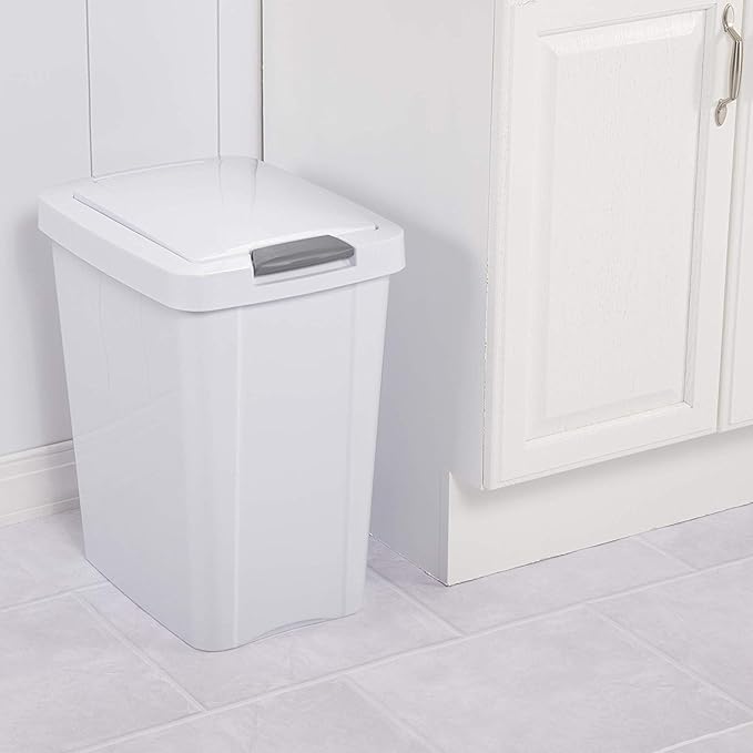 STERILITE 10438004 Touch Can, White, 7.5 Gallon