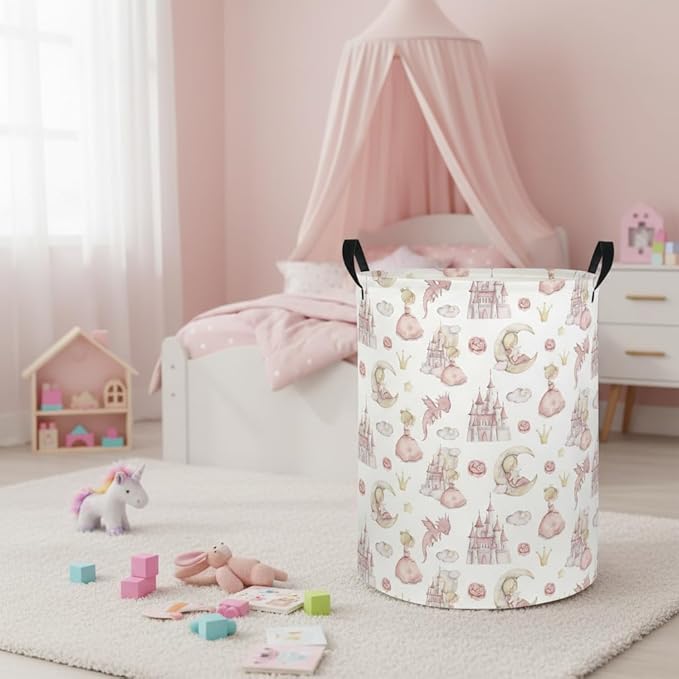 Baby Laundry Hamper kids laundry Basket Waterproof Laundry Bag for Bedroom Toy Clothes Organizer Room Décor(Castle)