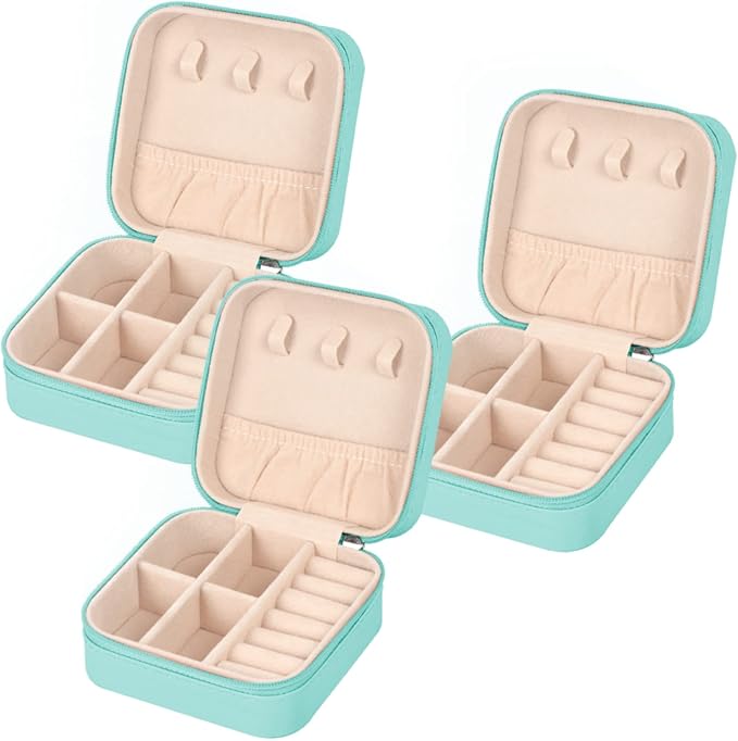 MFXIP Travel Jewelry Case Small Jewelry Box Jewelry Organizer Storage Case Portable PU Leather Mini Jewelry Travel Case for Girls Womens Earring, Necklace, Rings,Bracelets