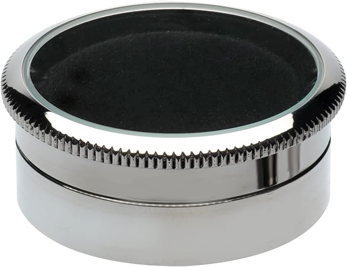 Small Loose Diamond or Gemstone Display Box Case Holder Show Container Metal (Silver- 1.7x0.7)
