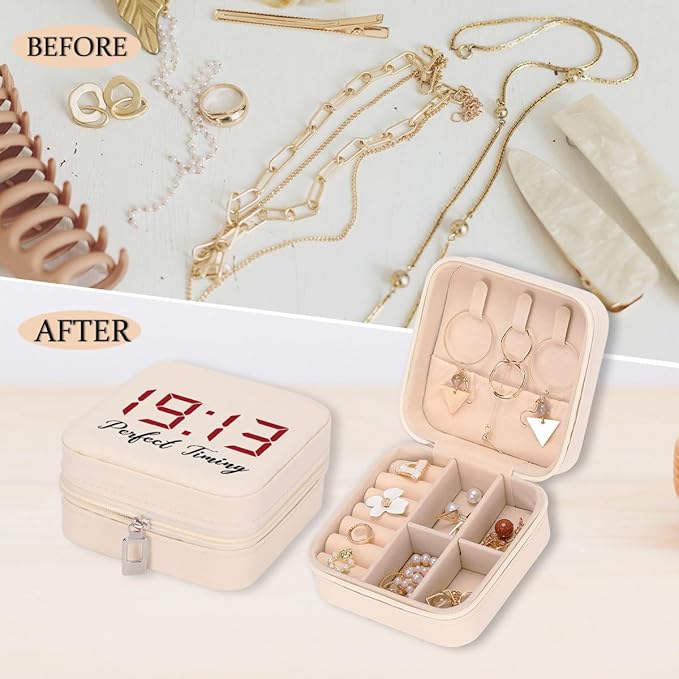 LONGXIN Sorority Gift, DST Travel Jewelry Case Box Organizer, 1913 Sigma Theta Paraphernal Gifts for Women, Sister, Friend, Greek Sorority