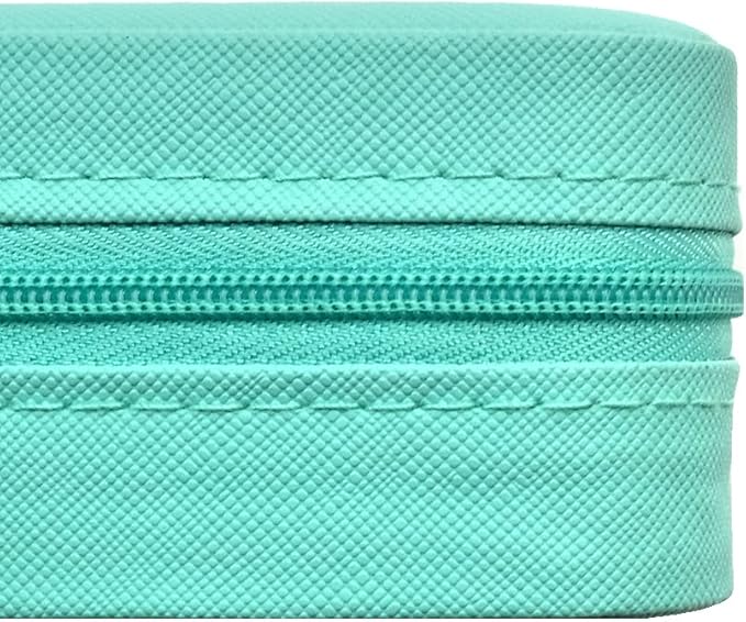 TRODANCE Mini Jewelry Travel Case, Small Portable Jewellry Organizer Box Portable Display Storage Box for Rings Earrings Necklaces, Gifts for Girl, Women, Wedding, Birthday, Mom, Mother's Day (Blue)
