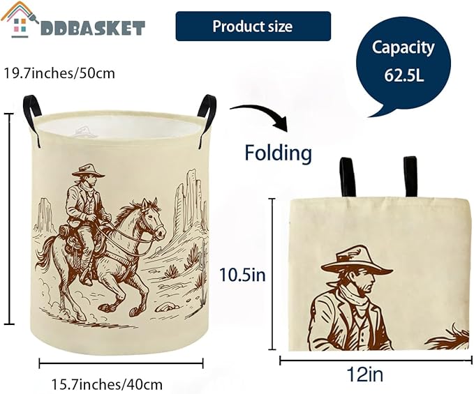 Kids Laundry Basket Cow Boy Hamper for Nursery Boys Hamper Cute Kids Storage Bin Organizer Room Decor for Home(Cow boy)