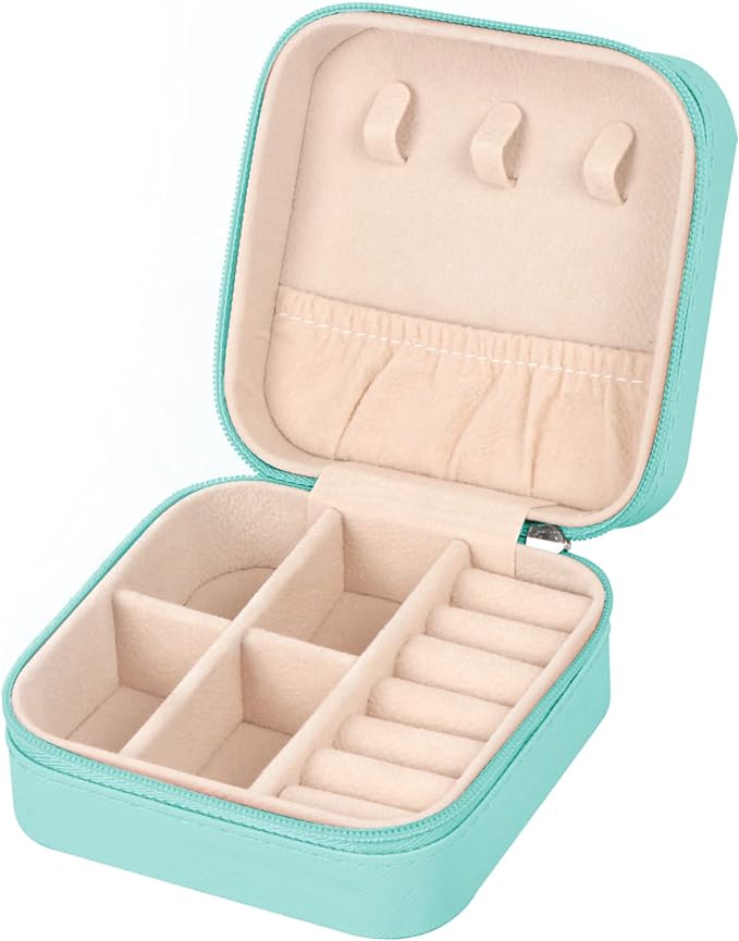 MFXIP Travel Jewelry Case Small Jewelry Box Jewelry Organizer Storage Case Portable PU Leather Mini Jewelry Travel Case for Girls Womens Earring, Necklace, Rings,Bracelets