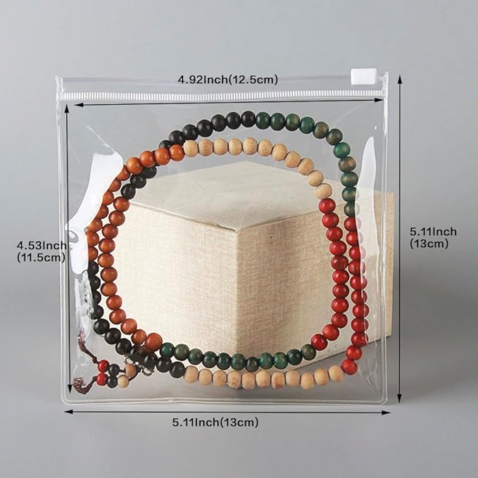 HSLFUAI 50PCS Storage Bags | Jewelry Bags Clear Plastic Transparent PVC With Zipper Closure, Jewelry Bag (5.11"*5.11") Small Plastic Bags For Jewelry (13 * 13cm 5.11 * 5.11 inch)