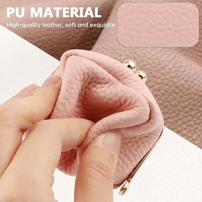 PU Leather Mini Jewelry Box, Vintage Portable Mini Jewelry Organizer with Kiss Lock, Compact Travel Case for Rings, Earrings, Necklaces - Ideal Gift for Women