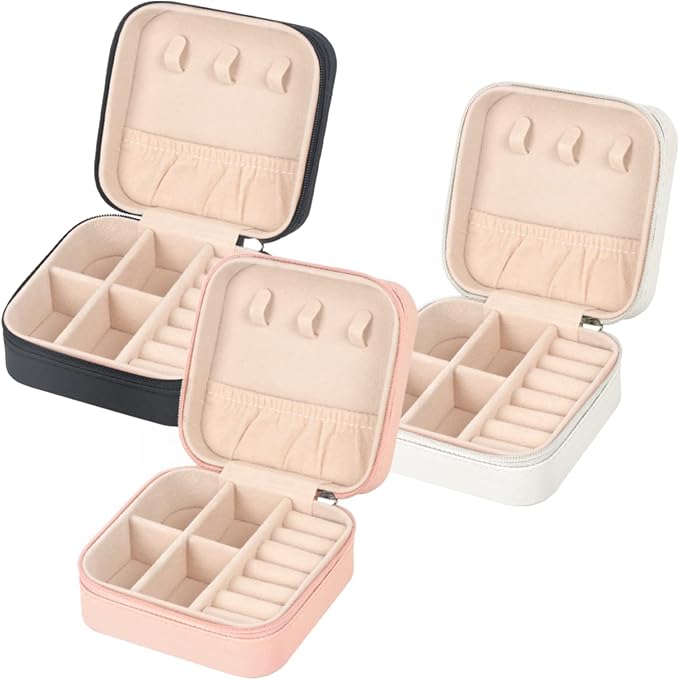 MFXIP Travel Jewelry Case Small Jewelry Box Jewelry Organizer Storage Case Portable PU Leather Mini Jewelry Travel Case for Girls Womens Earring, Necklace, Rings,Bracelets
