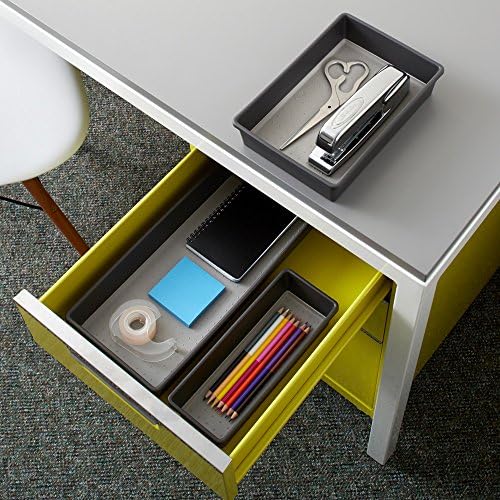 madesmart Storage Bins | Multi-Purpose | Granite | Nonslip Bottom | Set of 3, Pack of 6 - Image 4
