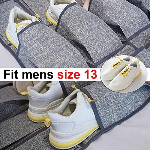 homyfort Over the Door Shoe Organizer,Hanging Shoe Rack Storage Holder with 24 Extra Large Fabric Pockets for Closet,Men Sneakers,Women High Heeled Shoes,Slippers,Grey 61.4''x22'' - Image 7