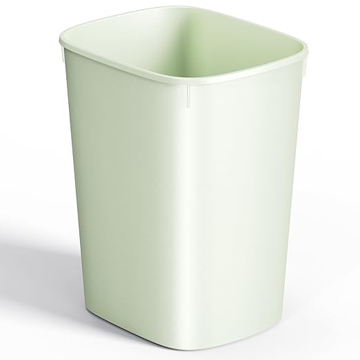 CEROELDA Bathroom Trash Can with Lid, 10L/2.6 Gal Small Garbage Can with Press Top Lid, Slim Plastic Waste Basket for Toilet, Office, Bedroom(Green)
