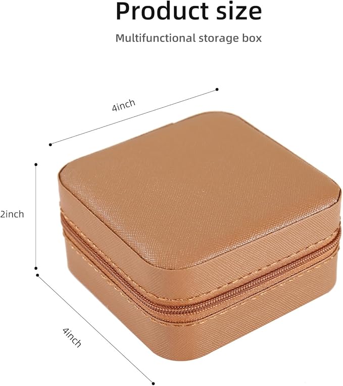 KElofoN Travel jewelry case Travel jewelry box Travel Jewelry Organizer Small Jewelry Organizer Box for Girls Women with Mirror (5-coffee)