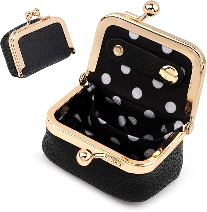 PU Leather Mini Jewelry Box, Vintage Portable Mini Jewelry Organizer with Kiss Lock, Compact Travel Case for Rings, Earrings, Necklaces - Ideal Gift for Women