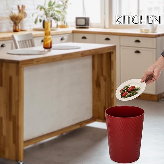 UUJOLY Small Trash Can Wastebasket Garbage Can Container Bins for Bathrooms, Laundry Room, Kitchens, Offices, Kids Rooms, Dorms (Red)