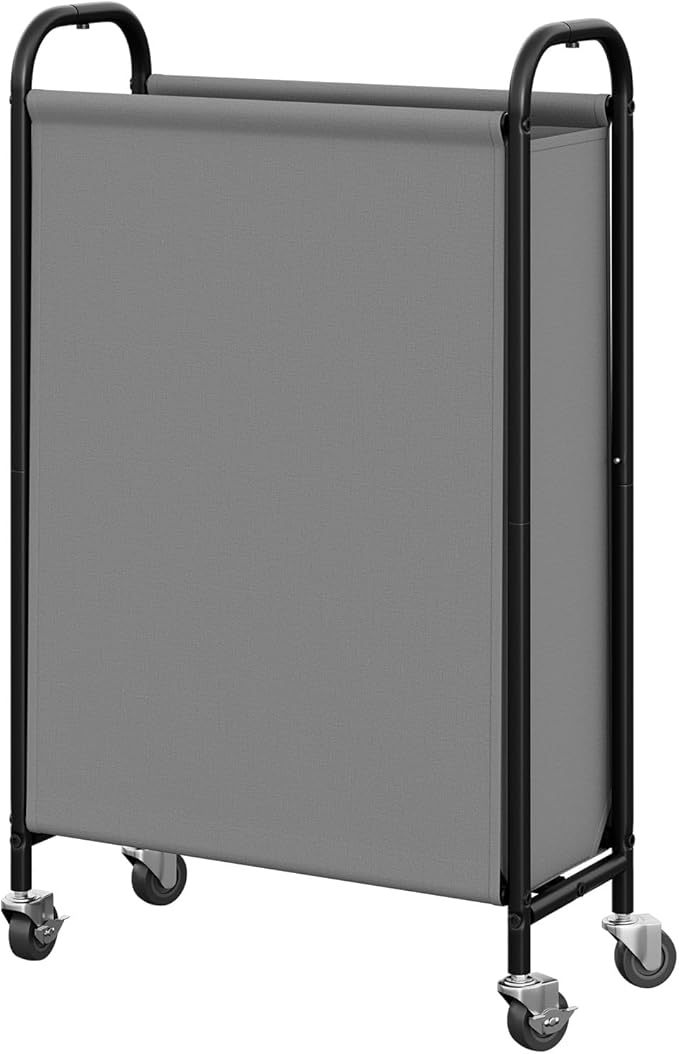 GRANNY SAYS 80L Slim Laundry Hamper with Silent Brake Wheels, Sturdy Metal Frame & Handle, Rolling Laundry Basket for Laundry Room, Bedroom, Bathroom, or RV – Suited for Singles or Couples, Grey