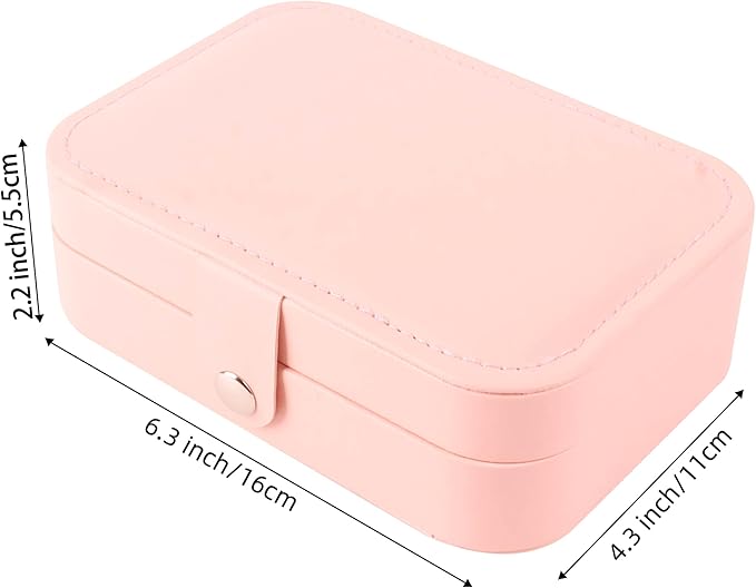 OceeK Travel Jewelry Box,Travel Jewelry Case for Girls Women Mothers, Jewelry Organizer Case, PU Leather Black,1 Pack