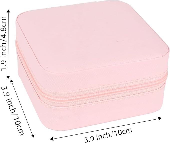Travel jewelry case,Small Jewelry Box Organizer with Mirror, Gift for Women Girls,3.9"x3.9",Black,1Pack