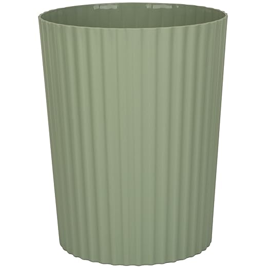 JiatuA Small Trash Can Plastic Wastebasket Round Garbage Container Bin for Bathroom, Kitchen, Bedroom, Home Office, College Dorm, Green