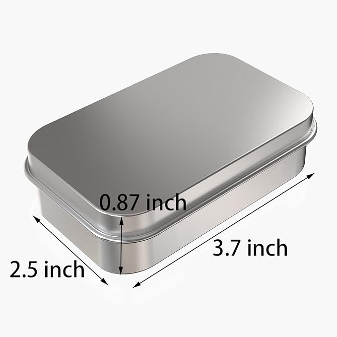 Hulless 30 Pcs Metal Hinged Tin Box Container Mini Portable Small Storage Container Kit with Lid for Home Storage 3.7x2.3x0.8 inch.