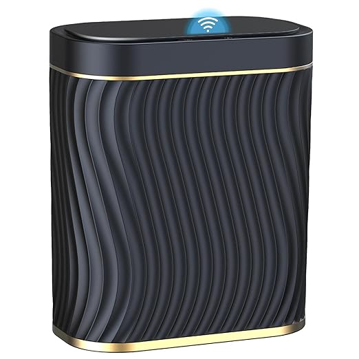 Ogikey Bathroom Small Trash Can with Automatic Touchless Lid, 2.6 Gallon Smart Garbage Can Narrow Waterproof Trash Bin for Bedroom, Office, Living Room