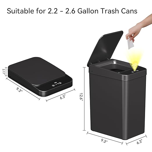 FRESHLIX Replacement Trash Can Lid Compatible with 2.2 x 2.6-Gallon Sensor Trash Can Battery Powered Black