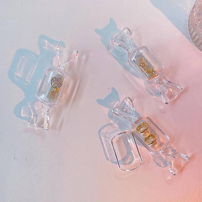 FZBNSRKO 50 Pcs Clear Candy Shaped Jewelry Box,Mini Jewelry Organizer Boxes Lovely Plastic Candy Container DIY Jewelry Accessories for Wedding Party Travel Valentine's Day(transparent)