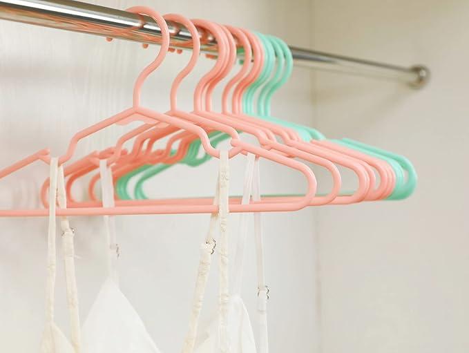 120-Piece White Plastic Baby Nursery Closet Hangers, Anti-Slip Laundry Infant Pant Hanger for Newborn Clothes Gift, Ultra-Thin Hanger for Girl Boy Toddler