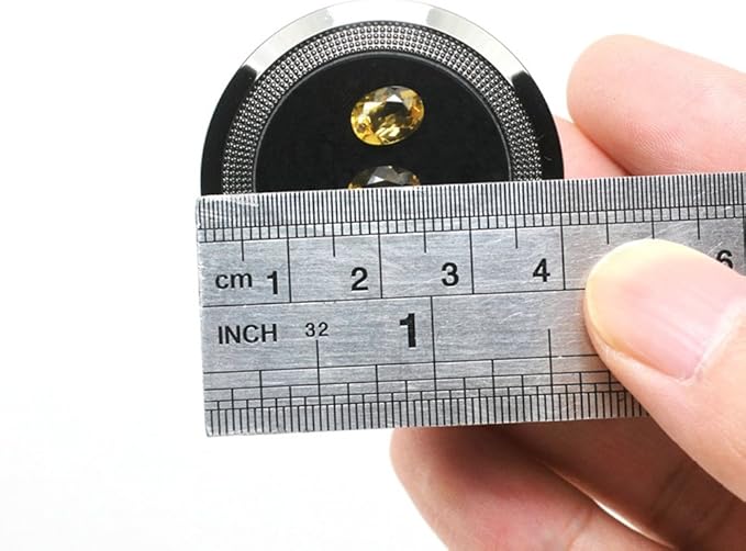 Small Loose Diamond or Gemstone Display Box Case Holder Show Container Metal (Black- 1.5x0.6)