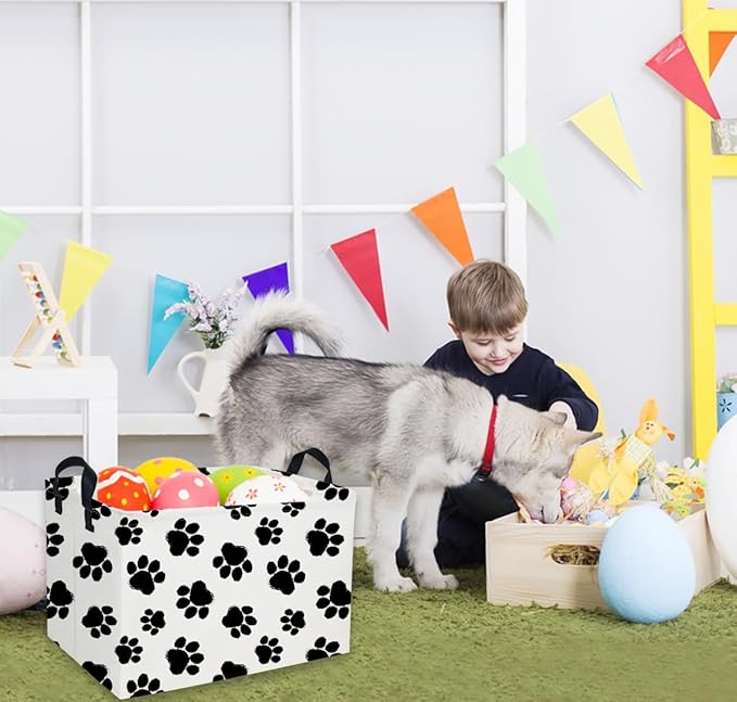 Rectangular Dog Baskets Gift Bins Empty Kids Storage Basket Baby Boy Basket Kids Dog Toy Storage Bin Organizer Box Room Decor for Home(Dog Bins)