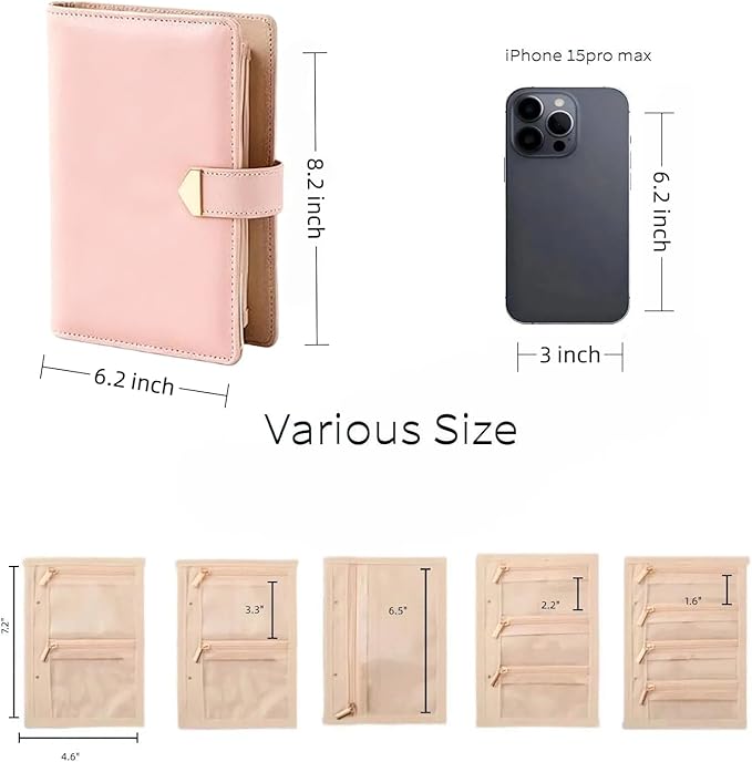 Travel Jewelry Binder Earring Organizer, Portable PU Jewelry Book Organizer with 4 Necklace Clips & 5 Zipper Velvet Pouch For Rings,Necklace,Earrings - Perfect Jewelry Storage Book For Women Girls