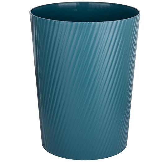 UUJOLY Small Trash Can Wastebasket Garbage Can Container Bins for Bathrooms, Laundry Room, Kitchens, Offices, Kids Rooms, Dorms (Bluish Green)