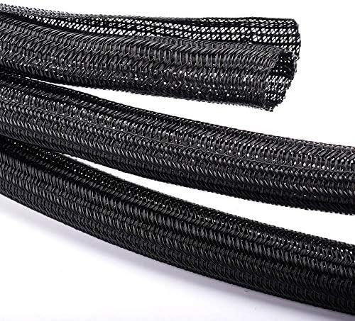 ZhiYo 20ft - 4/5 inch Cable Sleeve, Cord Wrap Wire Protector Tubing for Pets, PC Cable Wrap, Computer Cable Management Sleeve - Black - Image 3