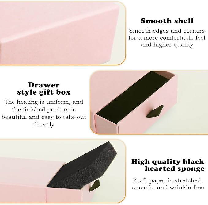 Nsmykhg Jewelry Gift Box Velvet-Lined,12 Pack Compact Drawer Style for Earrings & Rings, Necklace & Bracelet Organizer, 3.93x3.93x1.65 Inches, Stackable Elegant Jewelry Display & Storage Box (Pink)