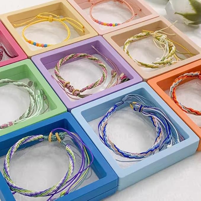 12PCS 3D Floating Frame Display Stand, Jewelry Box, Gift Box, Ornament Organizer, Small Travel Jewelry Box, PE Film Anti-Oxidation, Suspended Display Box Stackable (3.54*3.54，Type 7)