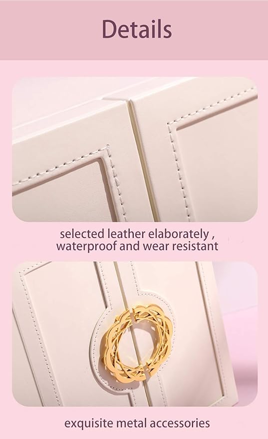 Cute Jewelry Box for Women teen Girls Jewelry Organizer Large Jewelry Organizers and Storage Faux Leather Jewelry Storage Jewlery Box Jewellery Box Joyeros Organizador De Mujer
