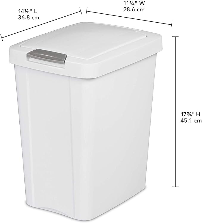STERILITE 10438004 Touch Can, White, 7.5 Gallon