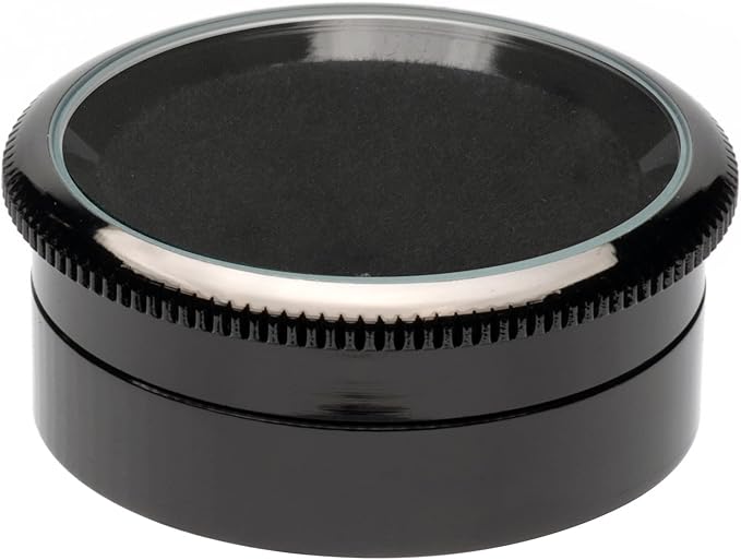 Small Loose Diamond or Gemstone Display Box Case Holder Show Container Metal (Black- 1.7x0.7)