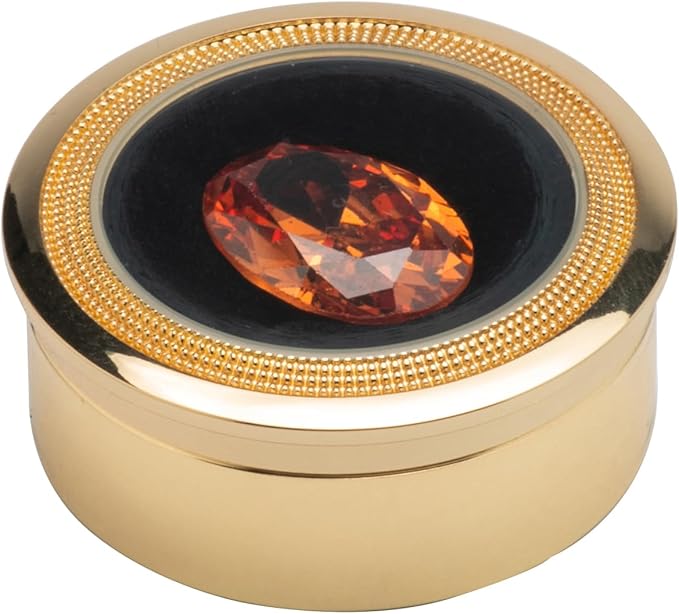 Small Loose Diamond or Gemstone Display Box Case Holder Show Container Metal (Gold- 1.5x0.6)