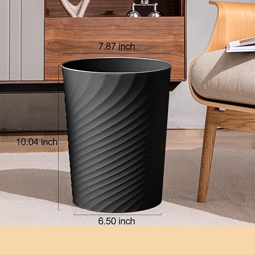 Bathroom Trash Can 1.8 Gallon Small Waste Basket Garbage Can for Bedroom Office Kitchen, 2 Pcak Black