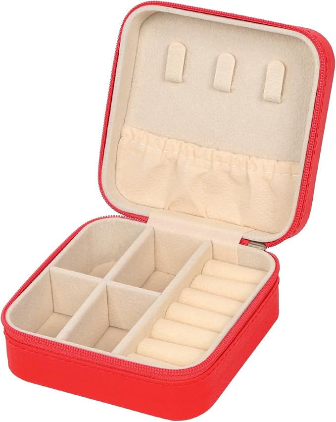 MFXIP Travel Jewelry Case Small Jewelry Box Jewelry Organizer Storage Case Portable PU Leather Mini Jewelry Travel Case for Girls Womens Earring, Necklace, Rings,Bracelets