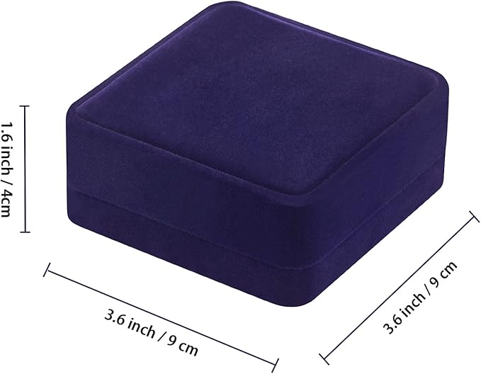 LETURE 4 Pieces Classic Velvet Bracelet Bangle Pendant Necklace Gift Box, Travel Jewelry Box Display Storage Case for Gift, Wedding, Engagement, Proposal, Birthday (4PCS Bracelet-BLUE)