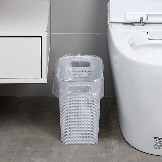 UUJOLY Plastic Small Trash Can Wastebasket, Garbage Container Basket for Bathrooms, Laundry Room, Kitchens, Offices, Kids Rooms, Dorms, (Grey, 2 Pack/3 gallons)